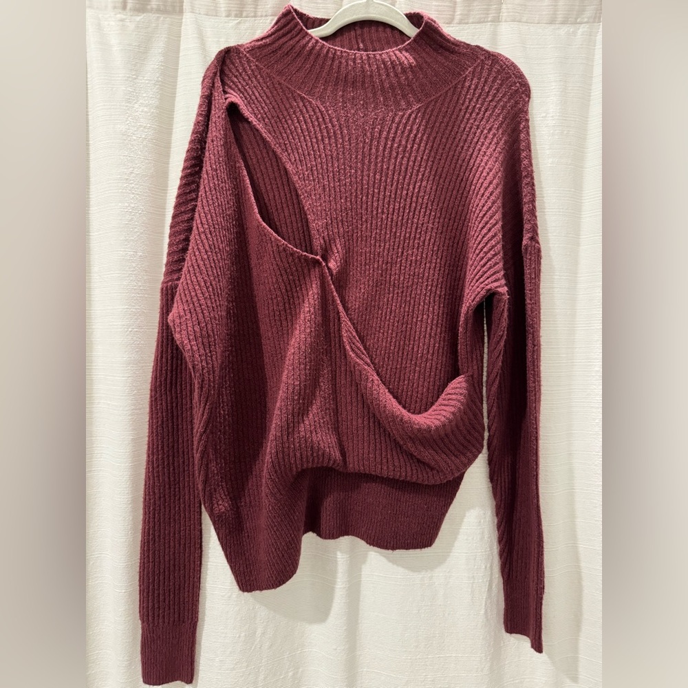 Mock neck cut out sweater